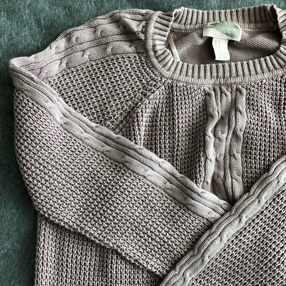 Pink cable knit sweater